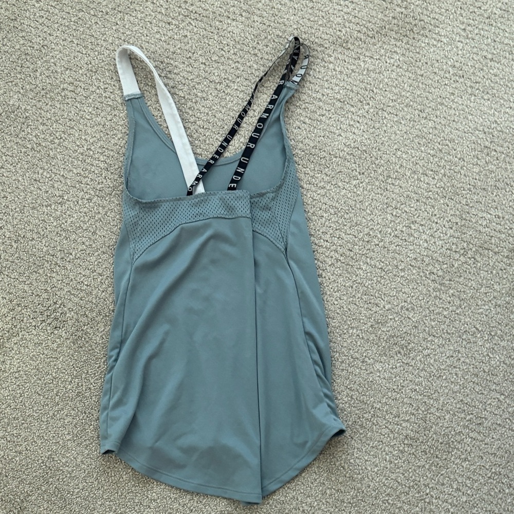 Under Armour Women's Gray Tank Top with Strappy Back - Picture 3 of 3